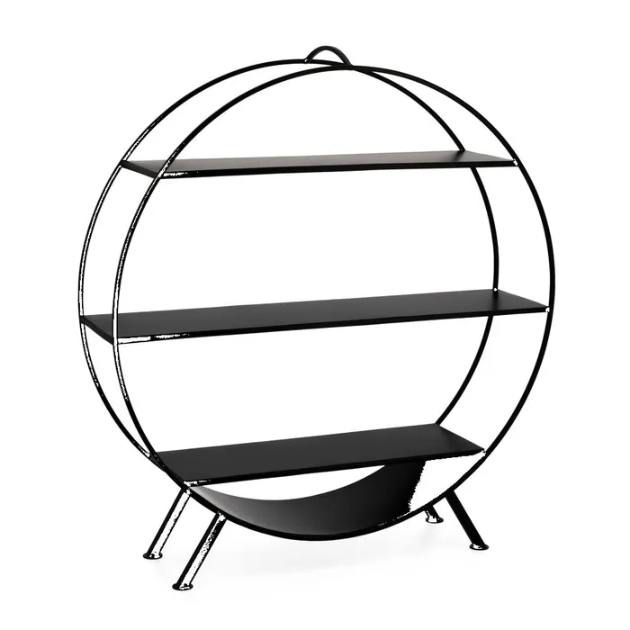 Rings Torre Tagus Torre Tagus Ring Round Metal Standing Shelf Black 23 x 6 x 205