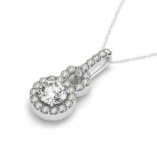 Round Natural Earth Mined Diamond Pendant Necklace Without Chain 175 Carat White Gold 14K GB Necklaces Round Natural Earth Mined Diamond Pendant Necklace Without Chain 175 Carat White Gold 14K GB Necklaces