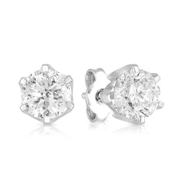 Round Natural Earth Mined Diamond Stud Earrings 250 Carats Solid White Gold 14K GB Earrings Round Natural Earth Mined Diamond Stud Earrings 250 Carats Solid White Gold 14K GB Earrings