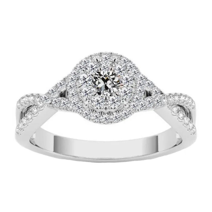 Round Old Cut Mined Diamond Halo Wedding Ring Infinity Shank 3 Carats HarryChadEntcom Rings Round Old Cut Mined Diamond Halo Wedding Ring Infinity Shank 3 Carats HarryChadEntcom Rings