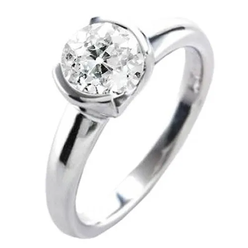 Round Solitaire Wedding Ring Old Miner Natural Earth Mined Diamond Half Bezel Set 1 Carat HarryChadEntcom Rings Round Solitaire Wedding Ring Old Miner Natural Earth Mined Diamond Half Bezel Set 1 Carat HarryChadEntcom Rings