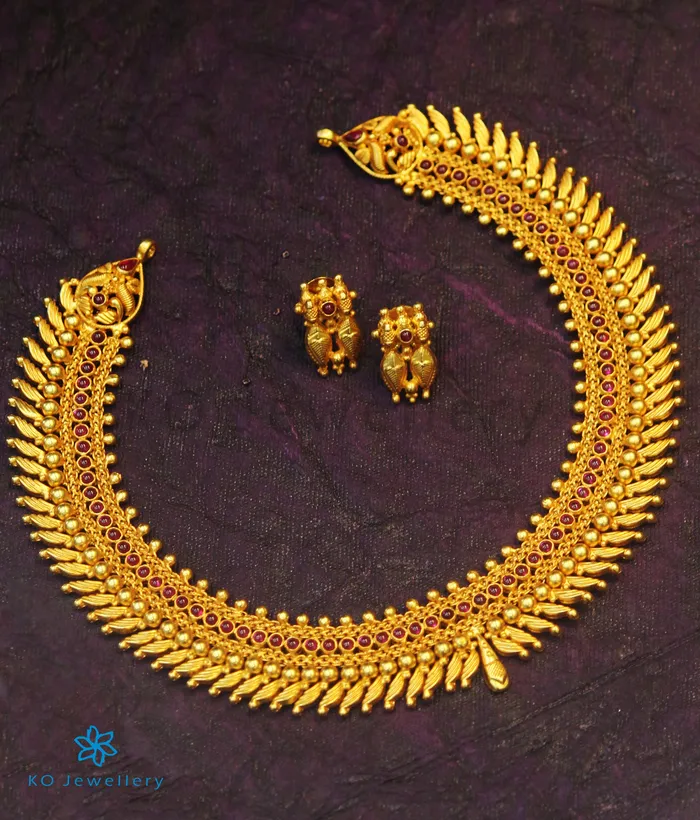 Silversmith Necklaces The Anandita Silver Kempu Necklace