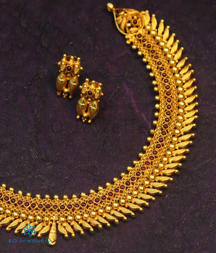 Silversmith Necklaces The Anandita Silver Kempu Necklace