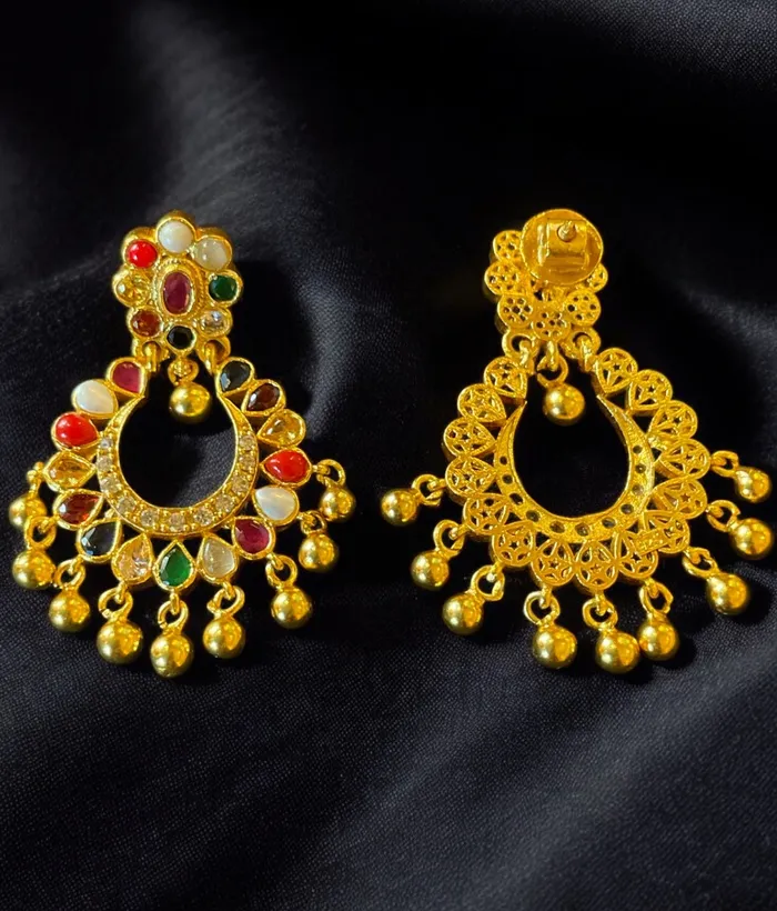 Silversmith Necklaces The Meghana Silver Navaratna Necklace 2 Layers
