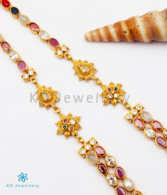 Silversmith Necklaces The Meghana Silver Navaratna Necklace 2 Layers
