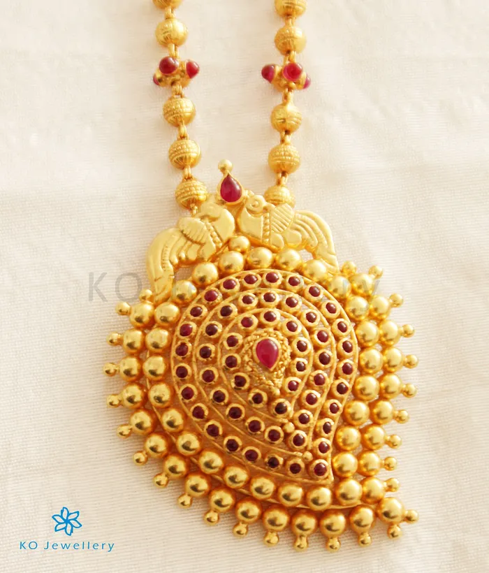 Silversmith Necklaces The Prashanti Mohanmala Silver Necklace Red