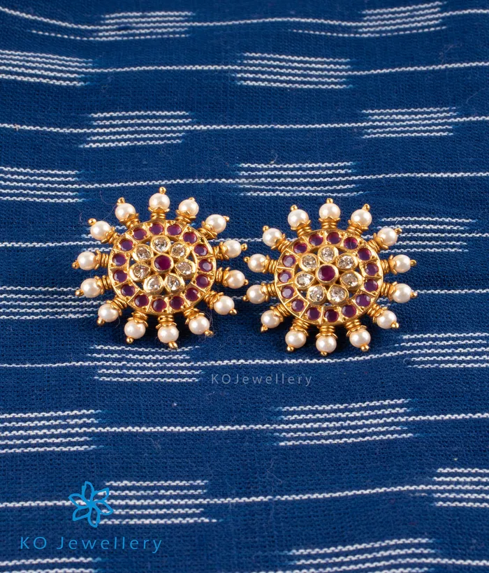 Silversmith The Garv Silver Earstuds Redwhite Earrings