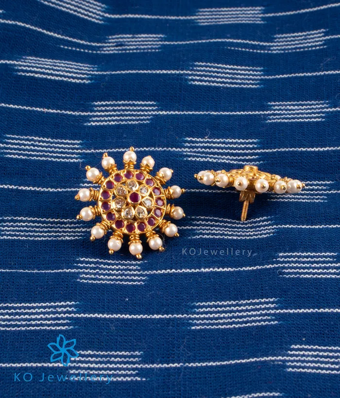 Silversmith The Garv Silver Earstuds Redwhite Earrings