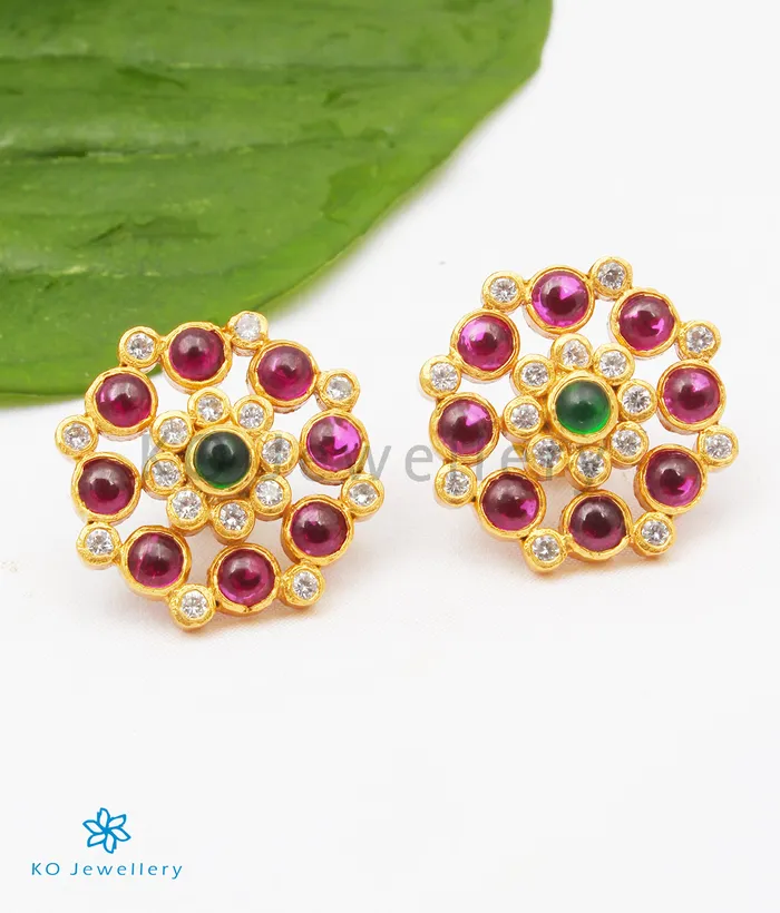 Silversmith The Yajata Silver Earstuds Red Earrings