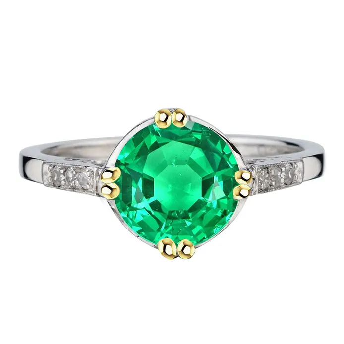 Simple Elegant Womens Ring Green Emerald Round Cut HarryChadEntcom Rings Simple Elegant Womens Ring Green Emerald Round Cut HarryChadEntcom Rings