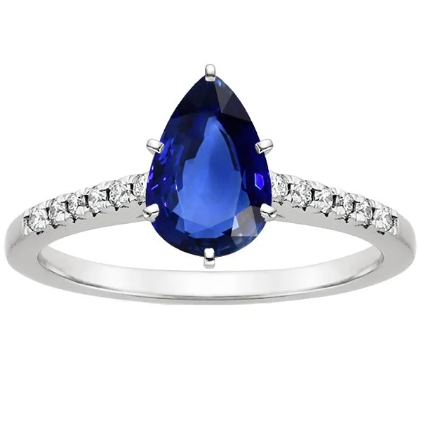 Solitaire Ring Pear Blue Sapphire With Accents Pave Natural Earth Mined Diamonds 5 Carats HarryChadEntcom Rings Solitaire Ring Pear Blue Sapphire With Accents Pave Natural Earth Mined Diamonds 5 Carats HarryChadEntcom Rings