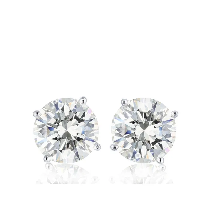 Solitaire Round Cut 2 Carats Real Natural Earth Mined Diamond Stud Earring White Gold 14K GB Earrings Solitaire Round Cut 2 Carats Real Natural Earth Mined Diamond Stud Earring White Gold 14K GB Earrings