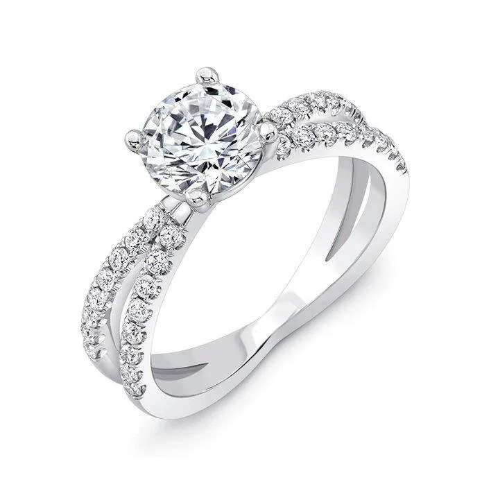 Sparkling Split Shank 410 Ct Real Natural Earth Mined Diamond Engagement Ring White Gold GB Rings Sparkling Split Shank 410 Ct Real Natural Earth Mined Diamond Engagement Ring White Gold GB Rings