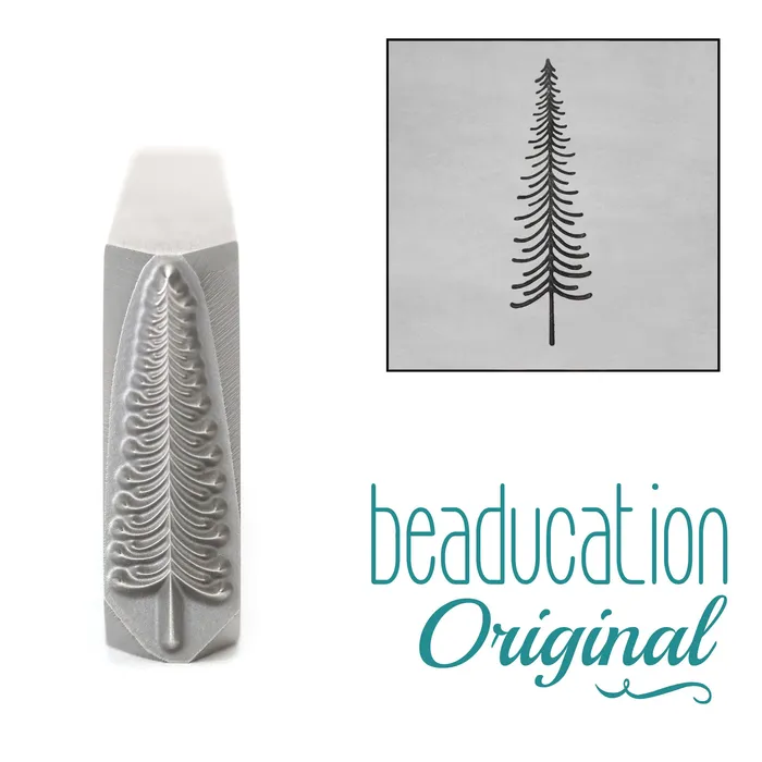 Tall Thin Tree Metal Design Stamp 17mm Beaducation Original DS 14 34 Necklaces