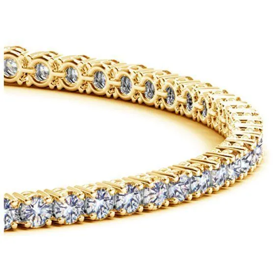 Tennis Women Bracelet Yellow Gold 14K 1050 Carats Round Natural Earth Mined Diamonds GB Bracelets Tennis Women Bracelet Yellow Gold 14K 1050 Carats Round Natural Earth Mined Diamonds GB Bracelets