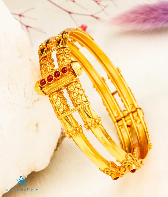 The Kumud Silver Coorgi Bracelet Two layers Size 22242628 Silversmith Bracelets