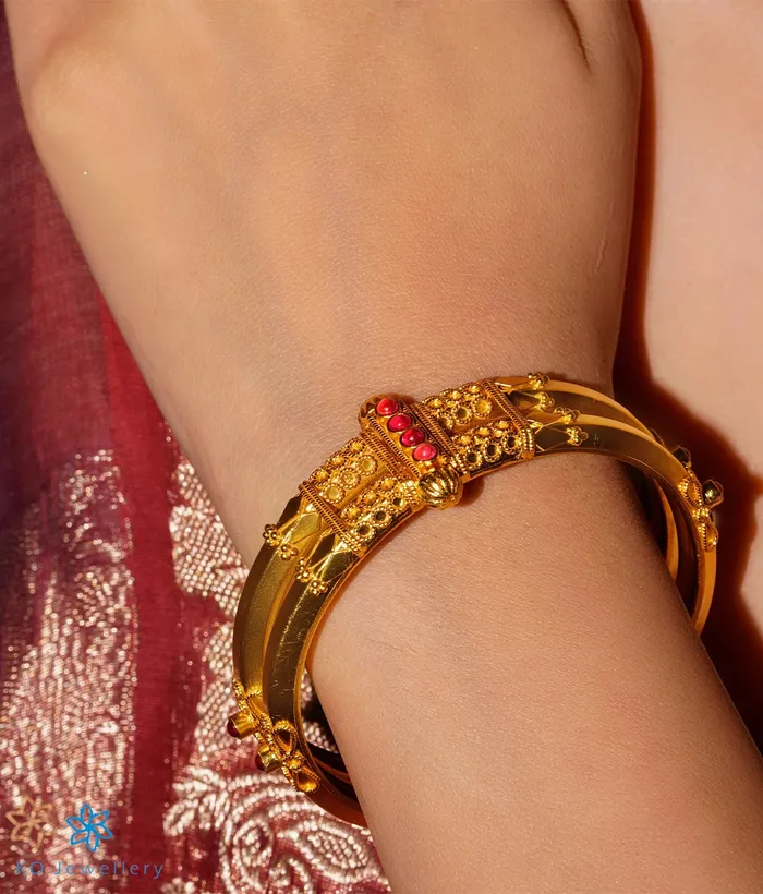 The Kumud Silver Coorgi Bracelet Two layers Size 22242628 Silversmith Bracelets