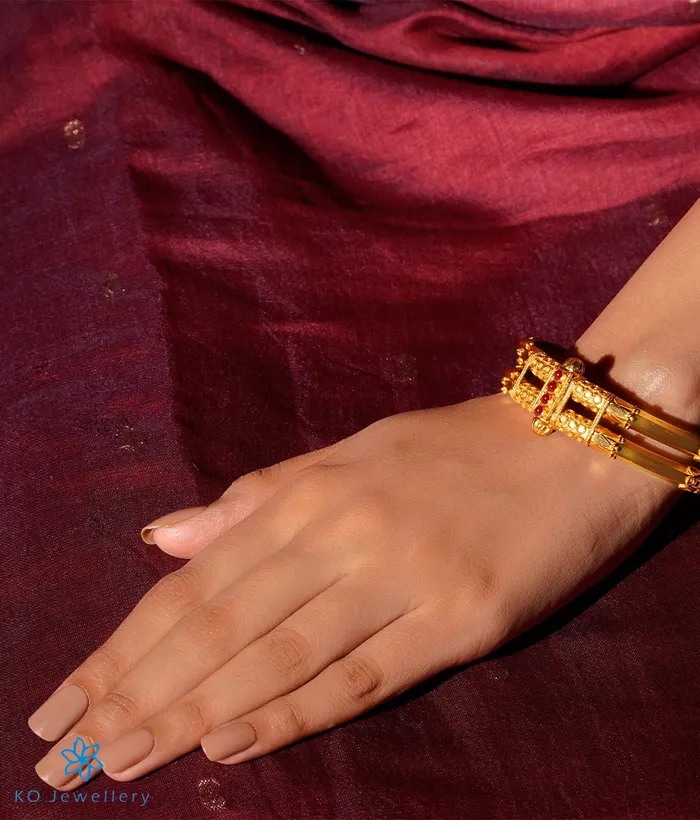 The Kumud Silver Coorgi Bracelet Two layers Size 22242628 Silversmith Bracelets