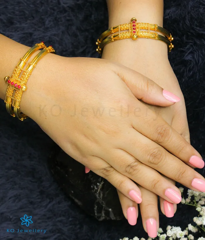 The Kumud Silver Coorgi Bracelet Two layers Size 22242628 Silversmith Bracelets