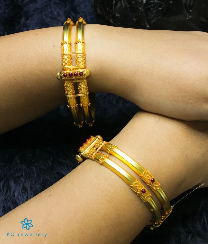 The Kumud Silver Coorgi Bracelet Two layers Size 22242628 Silversmith Bracelets