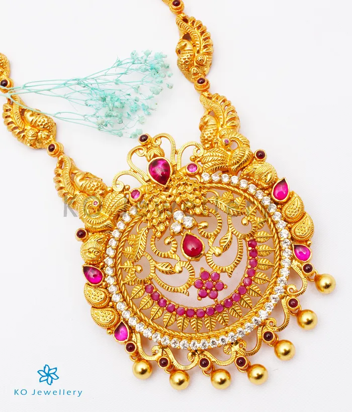 The Mayuraka Silver Peacock Nakkasi Necklace Silversmith Necklaces