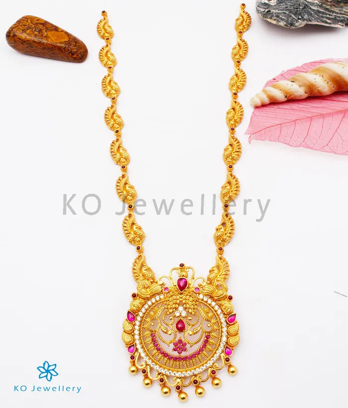 The Mayuraka Silver Peacock Nakkasi Necklace Silversmith Necklaces