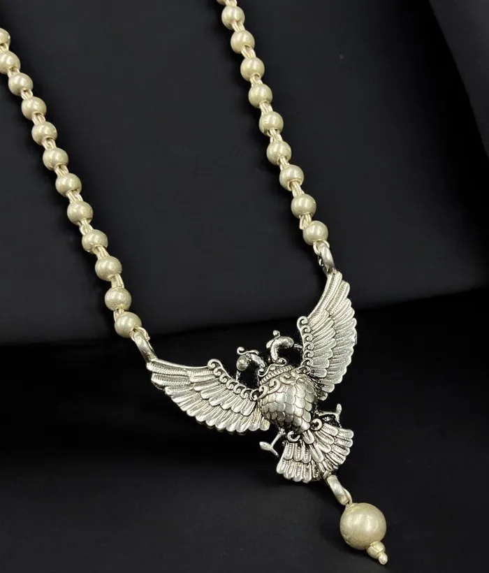 The Virat Silver Gandaberunda Necklace Silversmith Necklaces