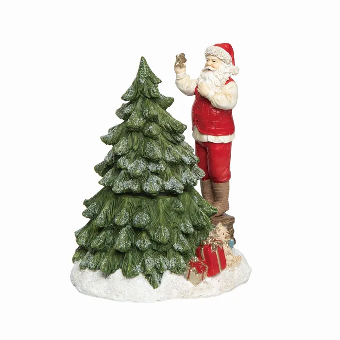 Transpac Transpac Resin Nostalgic Santa Tree Music Box Necklaces