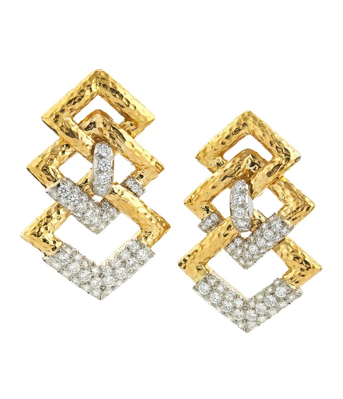 Triple Link Earrings David Webb Earrings