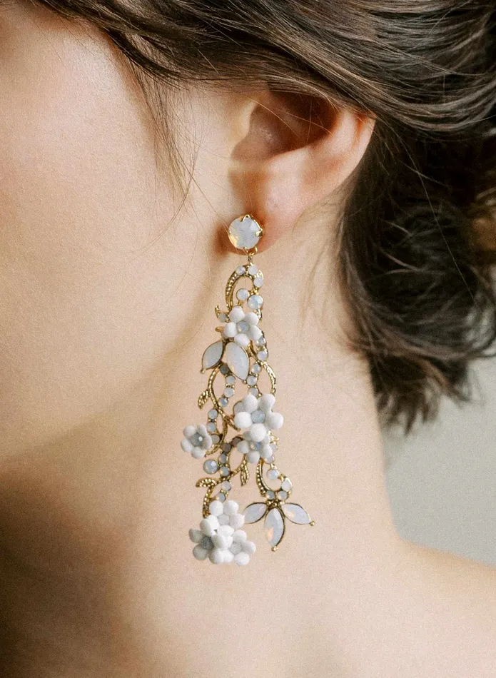 twigs honey Earrings Regal opal and petite daisies earrings Style 2505