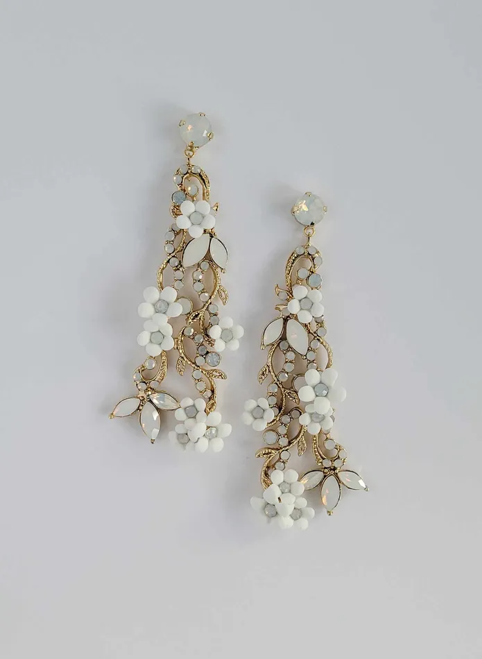 twigs honey Earrings Regal opal and petite daisies earrings Style 2505
