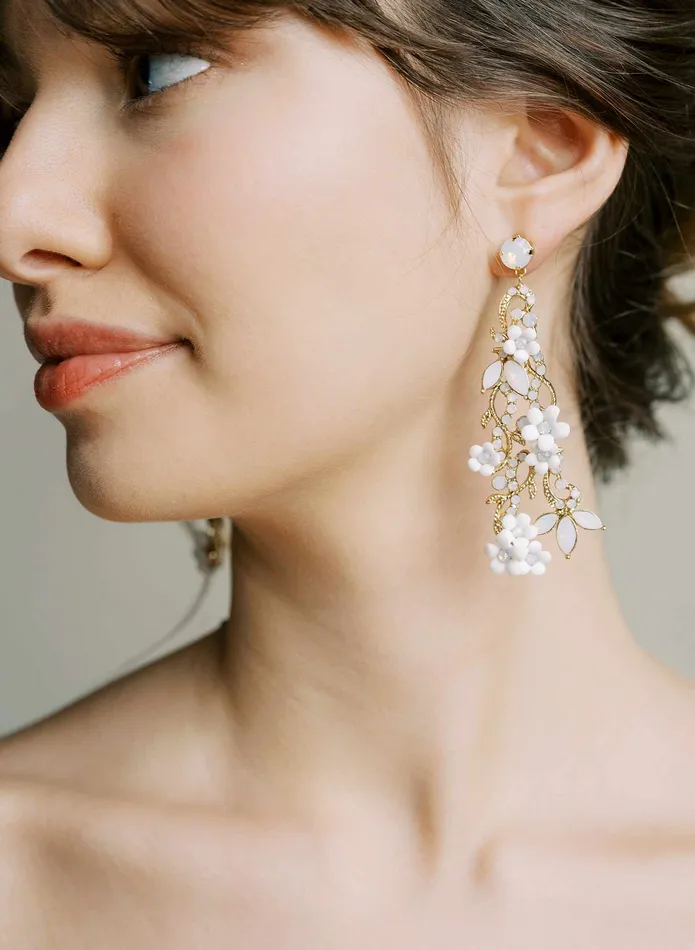 twigs honey Earrings Regal opal and petite daisies earrings Style 2505
