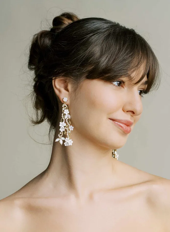 twigs honey Earrings Regal opal and petite daisies earrings Style 2505