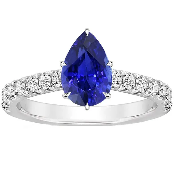 White Gold Gemstone Ring With Accents Pear Ceylon Sapphire 550 Carats HarryChadEntcom Rings White Gold Gemstone Ring With Accents Pear Ceylon Sapphire 550 Carats HarryChadEntcom Rings