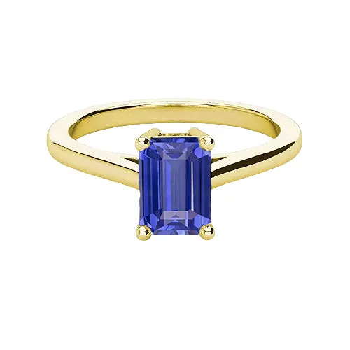 Yellow Gold Solitaire Ring Emerald Ceylon Sapphire Gemstone 2 Carats HarryChadEntcom Rings Yellow Gold Solitaire Ring Emerald Ceylon Sapphire Gemstone 2 Carats HarryChadEntcom Rings